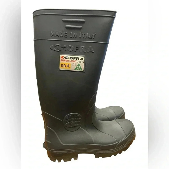 Cofra Waterproof Black Polyurethane Rubber Steel Cap Boots Size  9 - Picture 2 of 9